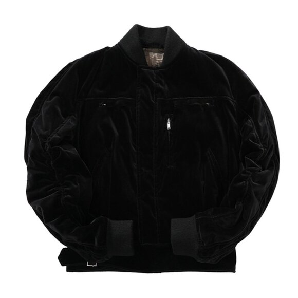 Haider Ackermann Black Velvet Motorcycle Jacket - Picture 1 of 6